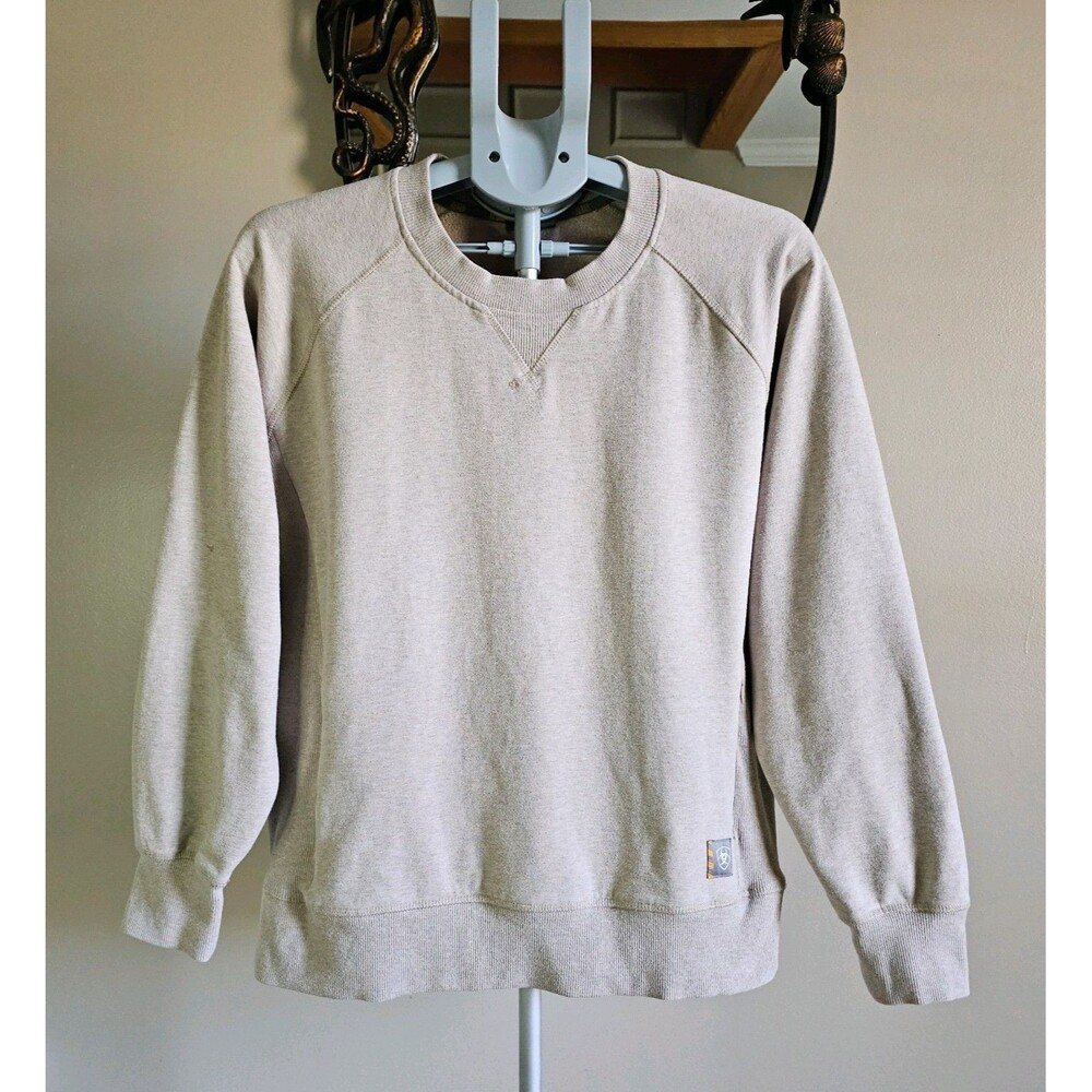 Ariat Rebar Washed Fleece Sweatshirt Womens L Crewneck Zip Pockets Workwear